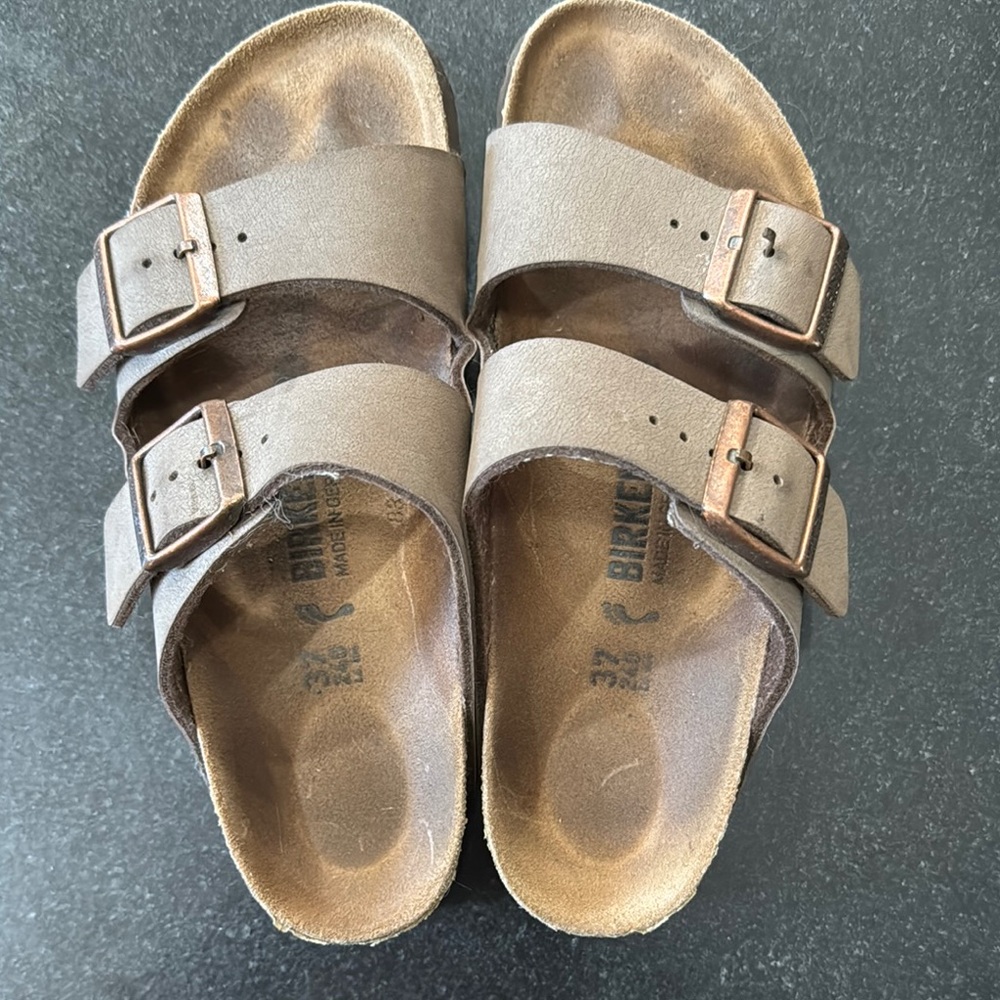 Birkenstock Brown Sandals with Contoured Footbed